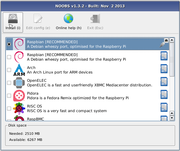 NOOBS on Raspberry Pi