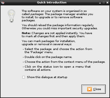 Synaptic information popup